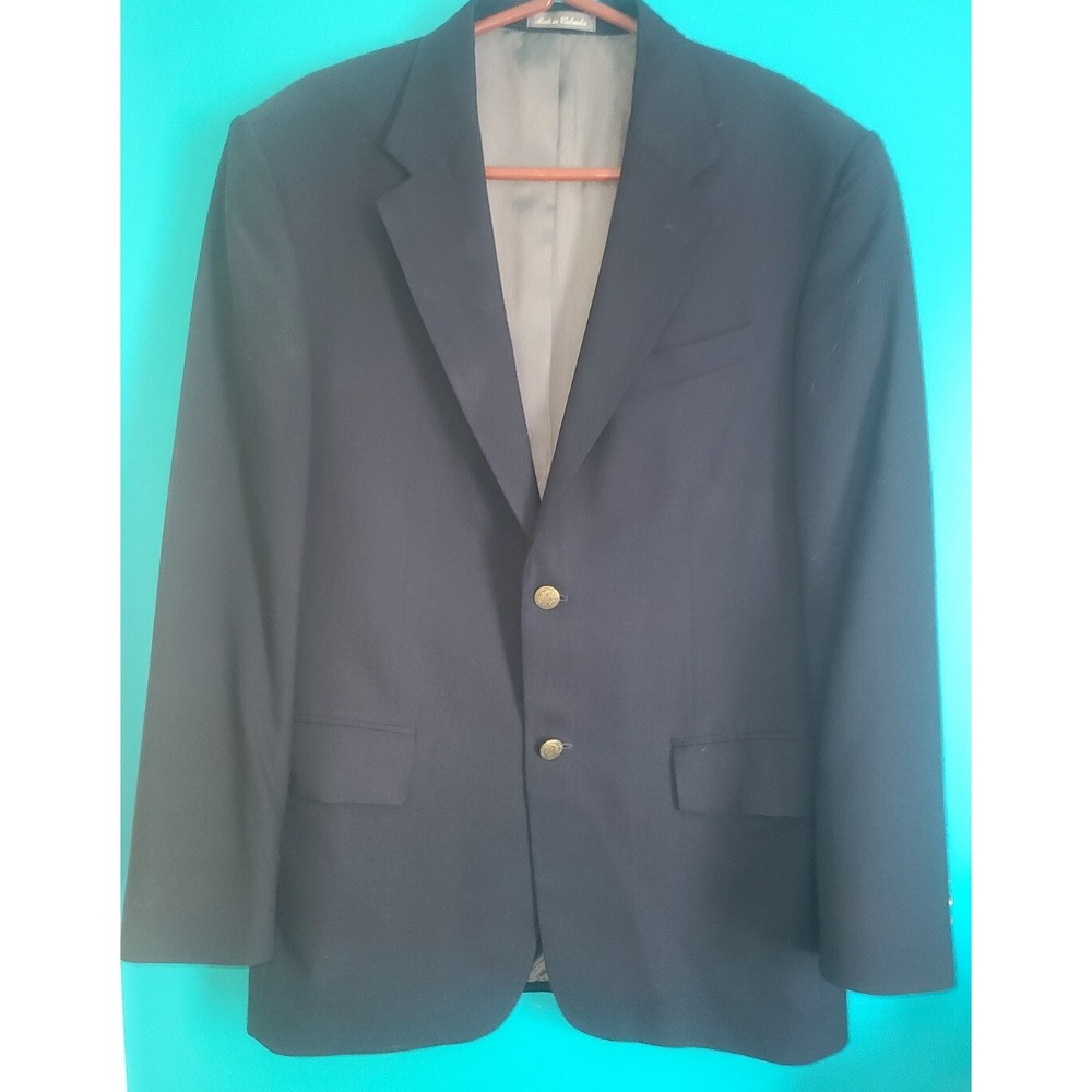 OSCAR DE LA RENTA Blazer Men 42;Regular Wool Coat Jacket 3 Button Black‎